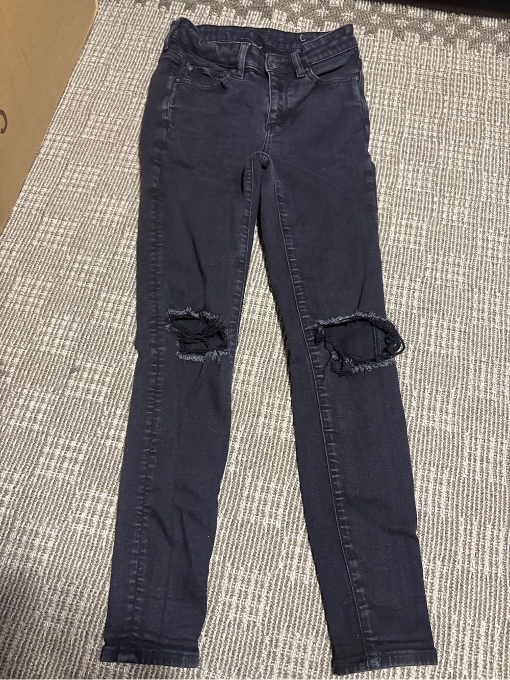 American Eagle Outfitters Black Ripped Skinny Jeans